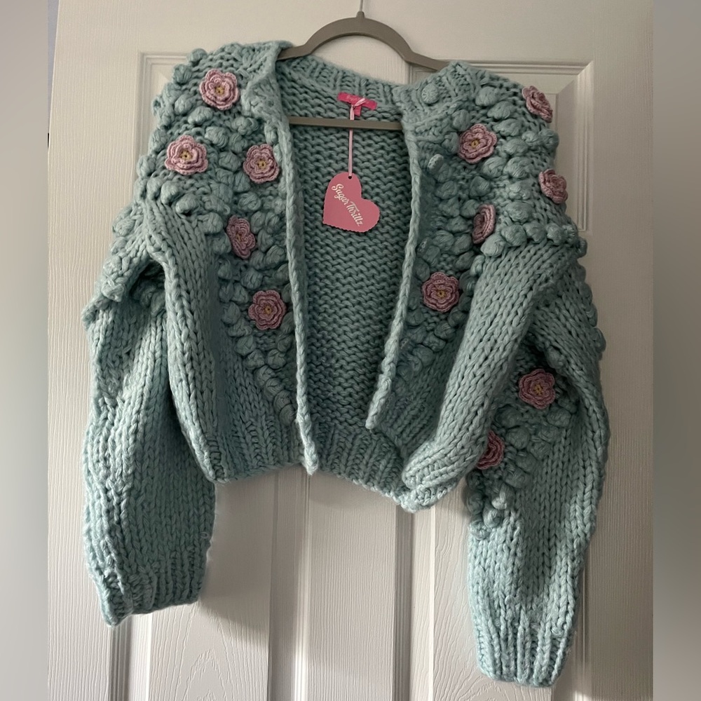 🍁🍂Sugar Thrillz Floral Cardigan🍁🍂LoveShackFancy Vibes! NWT! Size S! - Picture 6 of 9